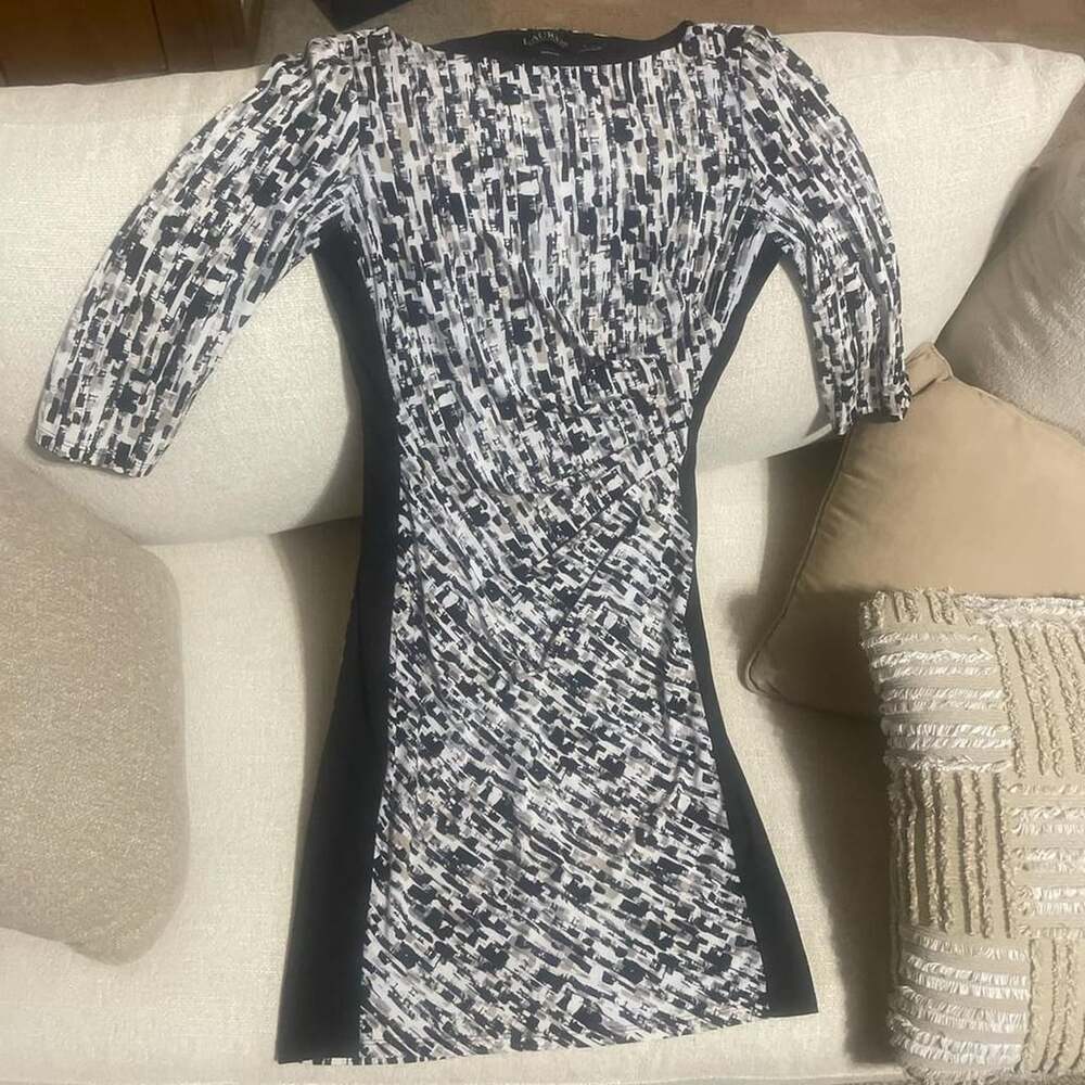 Lauren Ralph Lauren Abstract Print Sheath Dress Size 8